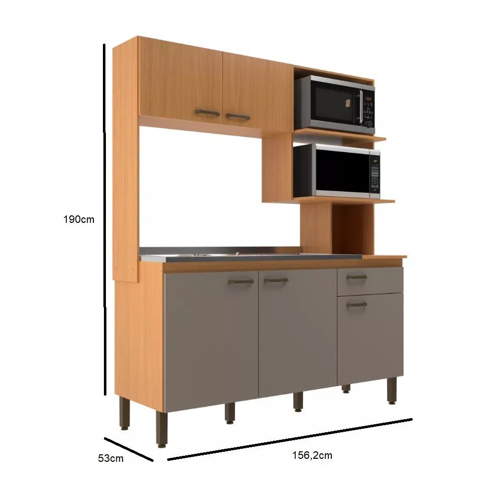 Cozinha Compacta 5 Portas 1 Gaveta Evelin Móveis Sul