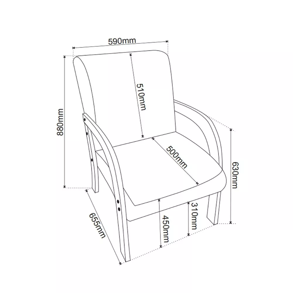 Poltrona 59cm Linho Ravena Viero Móveis