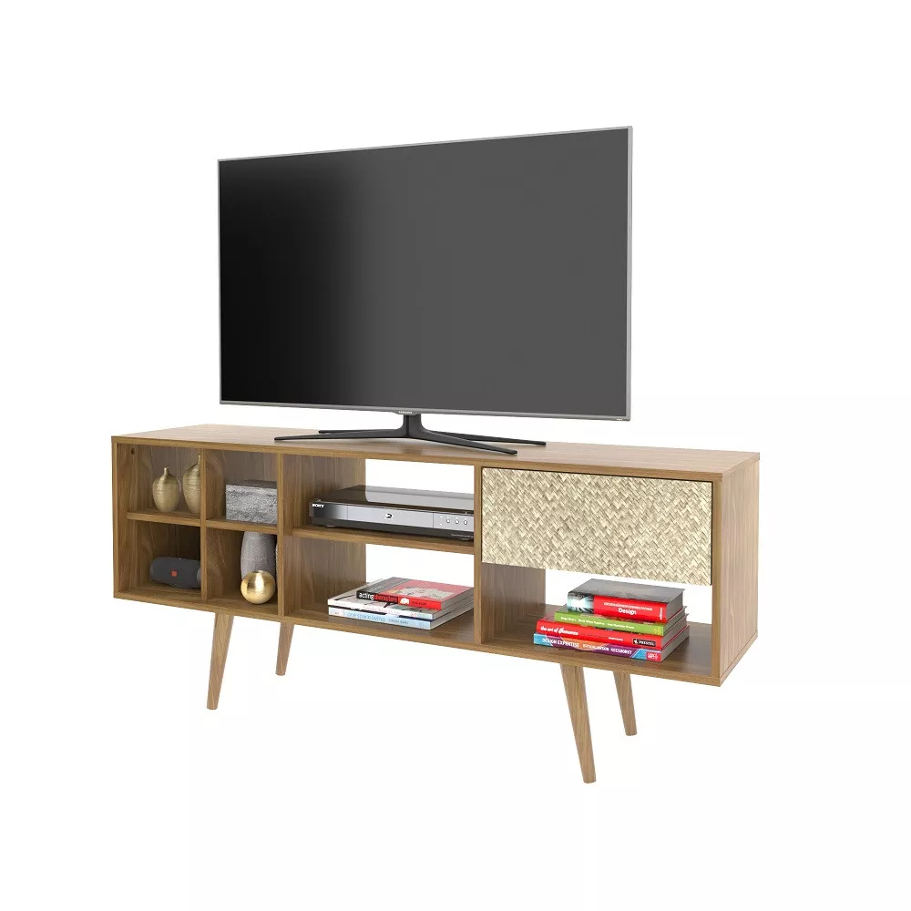 Rack para TV até 50 Polegadas 1 Gaveta Pés Palito R1462 Tecno mobili