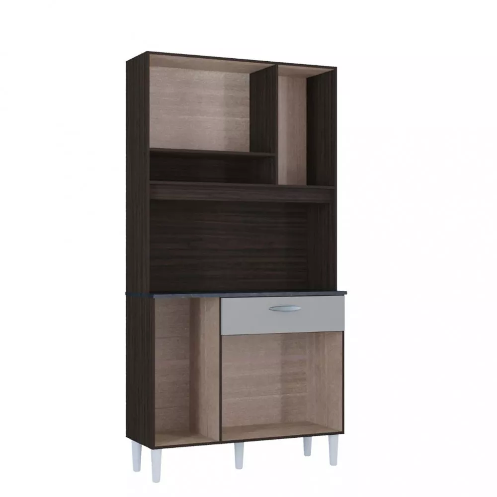 Cozinha Compacta 6 Portas 1 Gaveta Coral Poquema