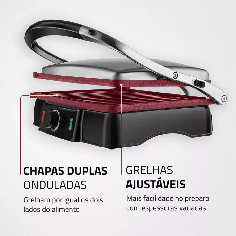 Press Grill Mondial Red Ceramic PG-02