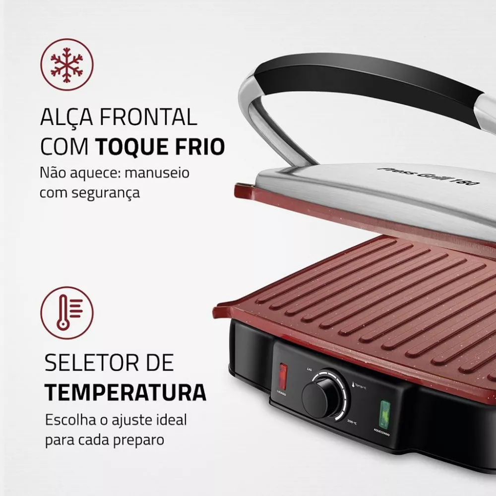 Press Grill Mondial Red Ceramic PG-02