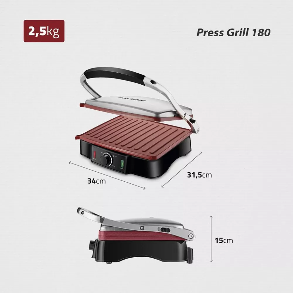 Press Grill Mondial Red Ceramic PG-02
