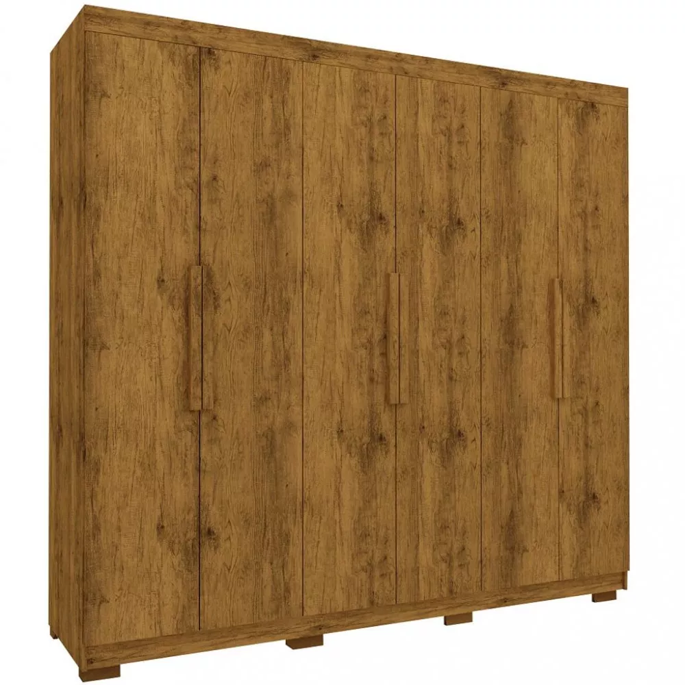 Guarda Roupa Casal 6 Portas 2 Gavetas com Pés Império Gelius