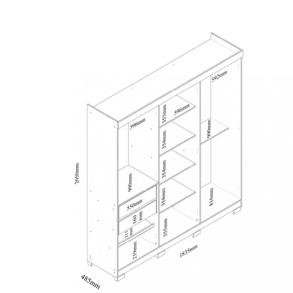Guarda Roupa Casal 6 Portas 2 Gavetas com Pés Império Gelius
