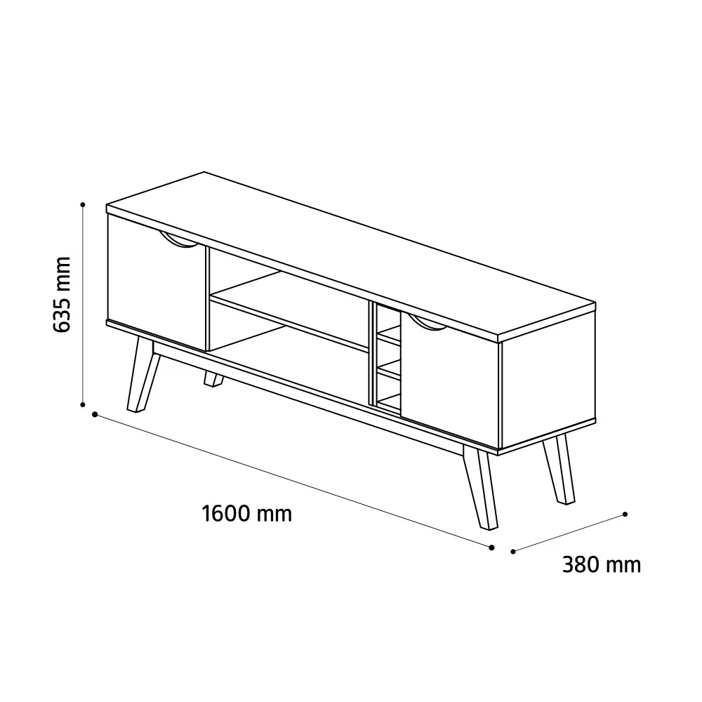 Rack para TV até 50 Polegadas 2 Portas com Pés Prism 1.6 Patrimar