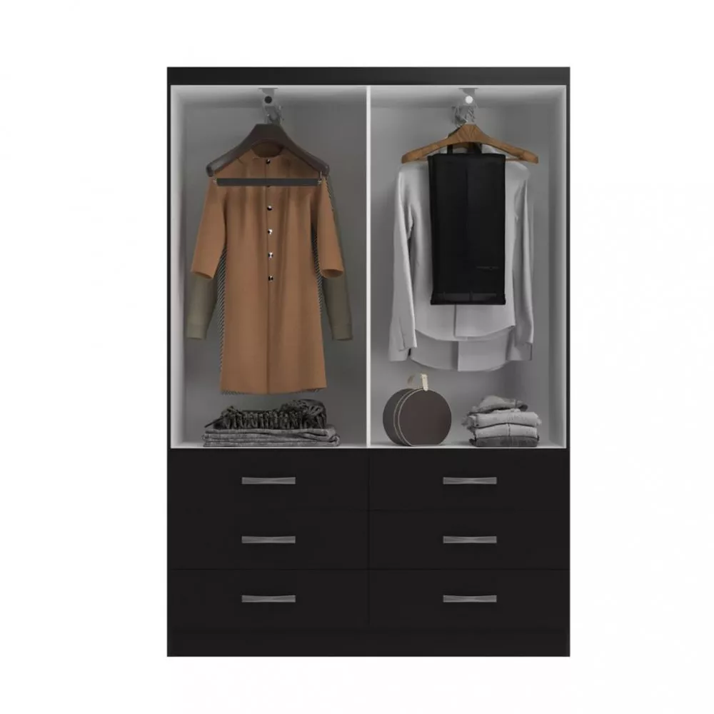 Guarda Roupa Solteiro 4 Portas 6 Gavetas Treviso Evidencia