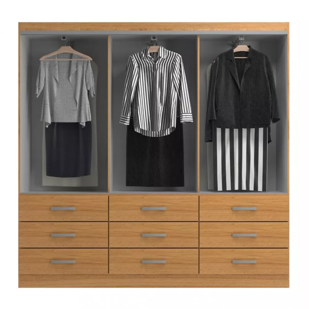 Guarda Roupa Casal 3 Portas 9 Gavetas Isabela Evidencia