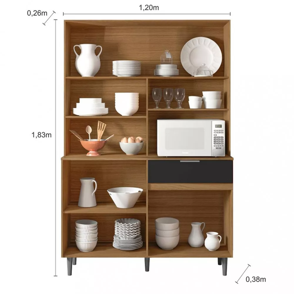 Cozinha Compacta 8 Portas 1 Gaveta Laila Poliman