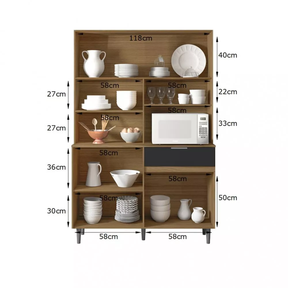 Cozinha Compacta 8 Portas 1 Gaveta Laila Poliman