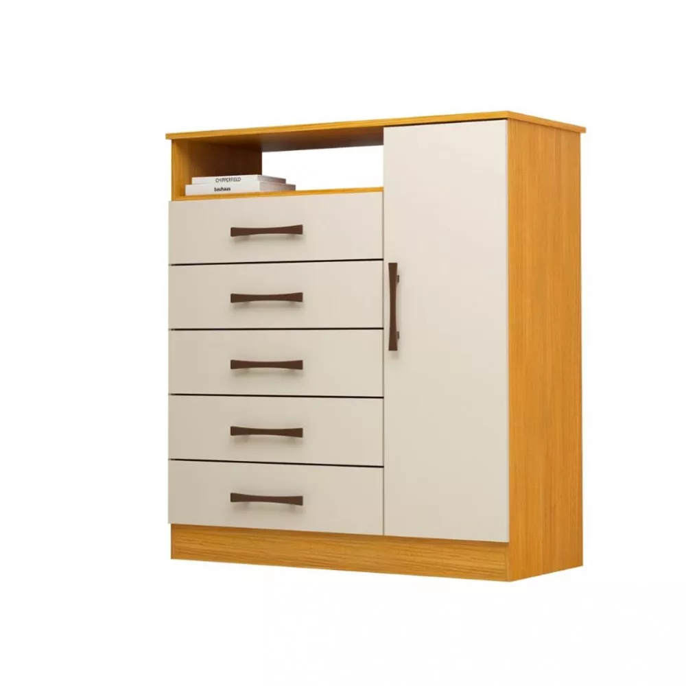 Cômoda 5 Gavetas 1 Porta 100 MDF Madri ACP