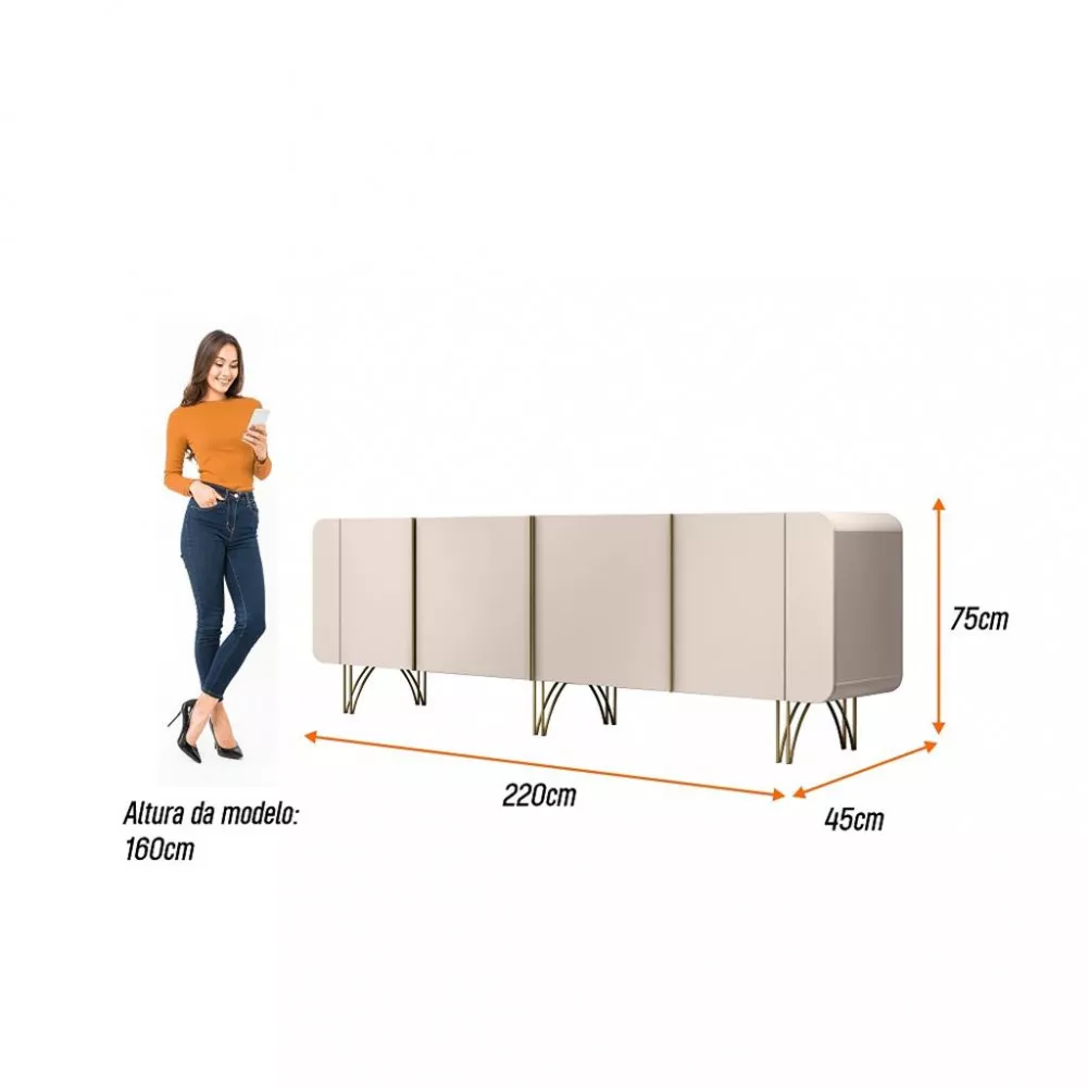 Balcão Buffet 4 Portas Saluti HB Móveis