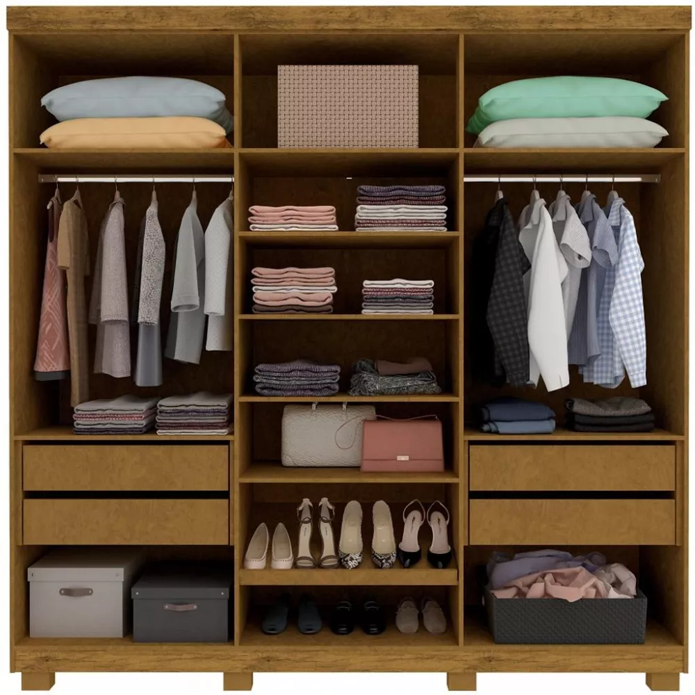 Guarda Roupa Casal com Pés 6 Portas Imperatriz Gelius