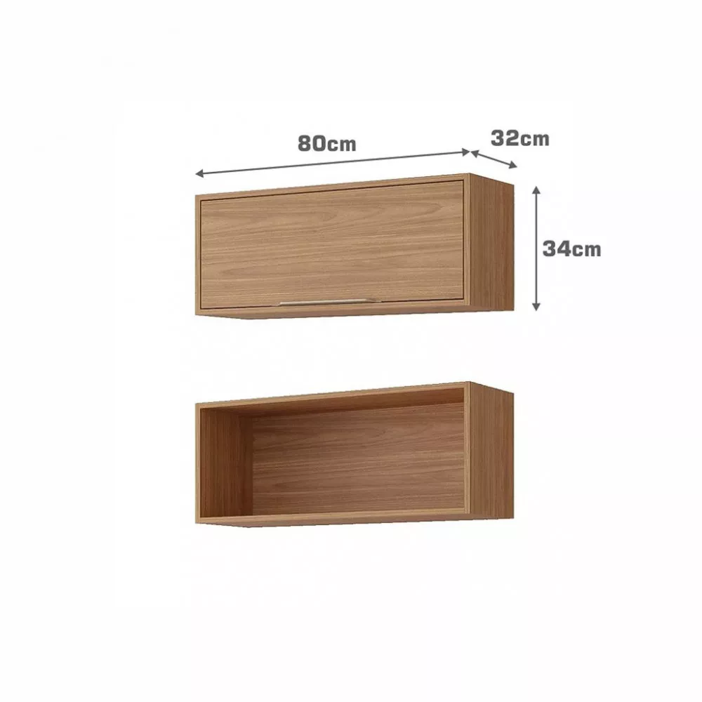 Armário Aéreo 1 Porta 80cm em MDF Diva MGM Móveis