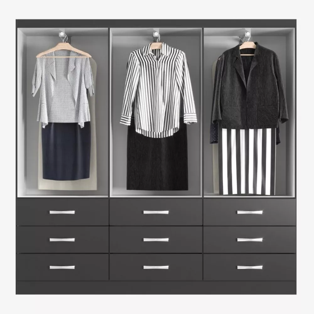 Guarda Roupa Casal 3 Portas 9 Gavetas Isabela Evidencia