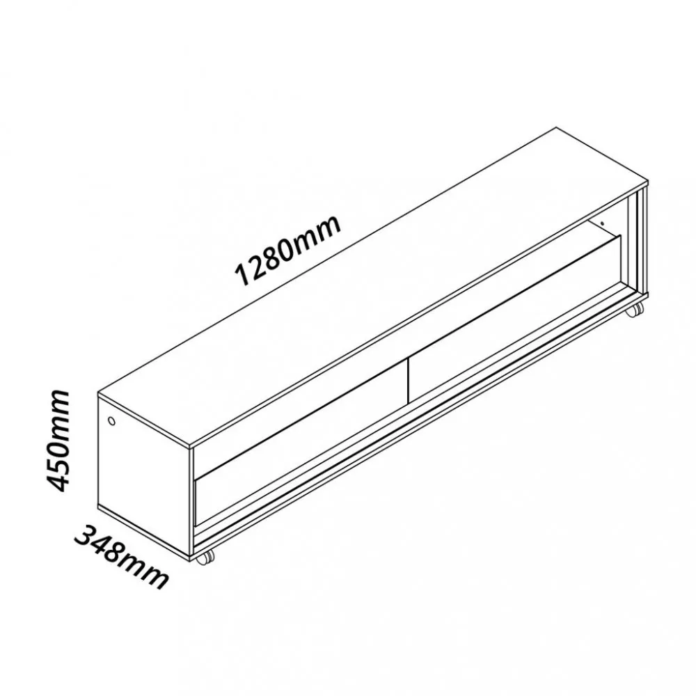 Rack para TV até 43 Polegadas 2 Gavetas LED com Rodízios Requinte Gelius