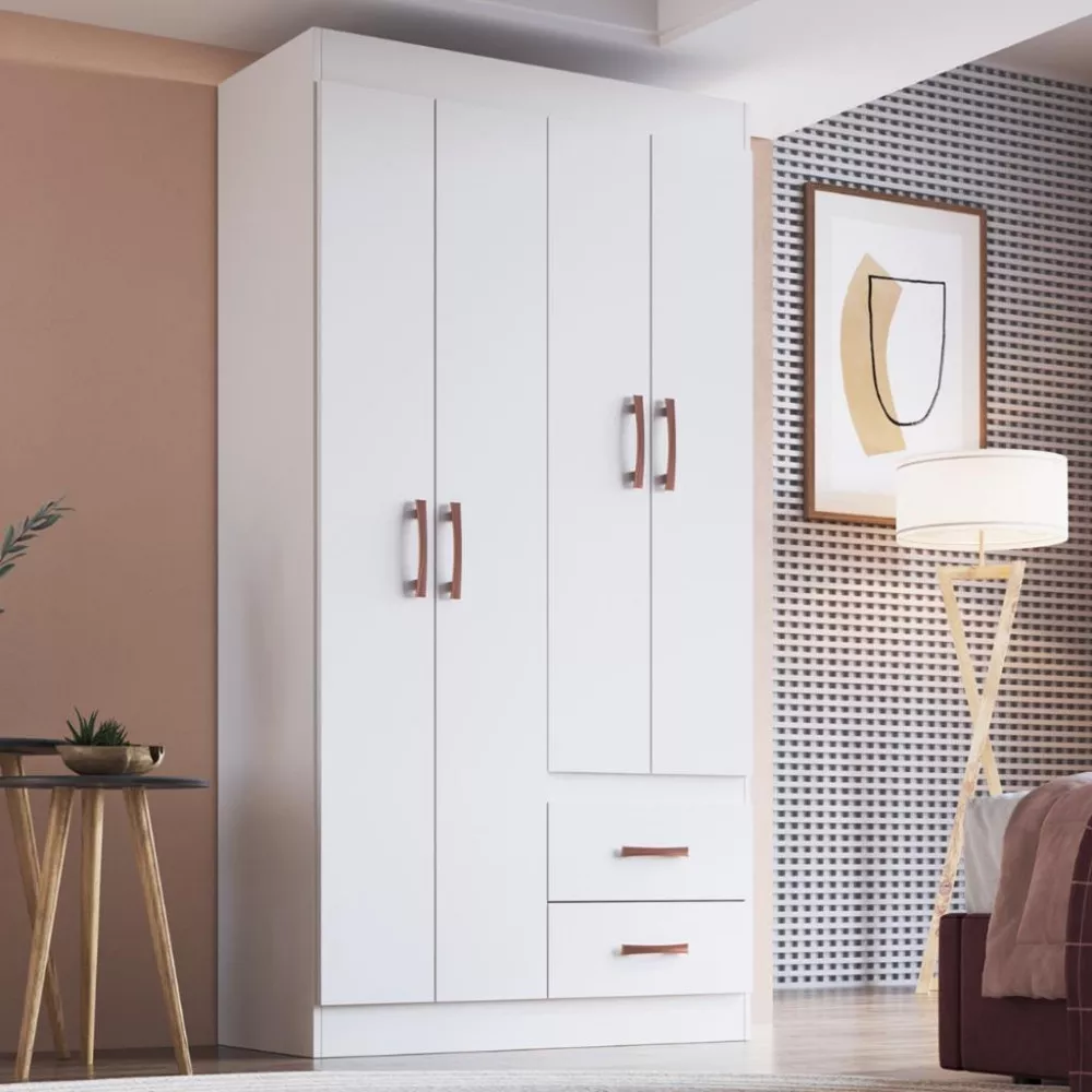 Guarda Roupa Solteiro 4 Portas 2 Gavetas Cordova Doripel