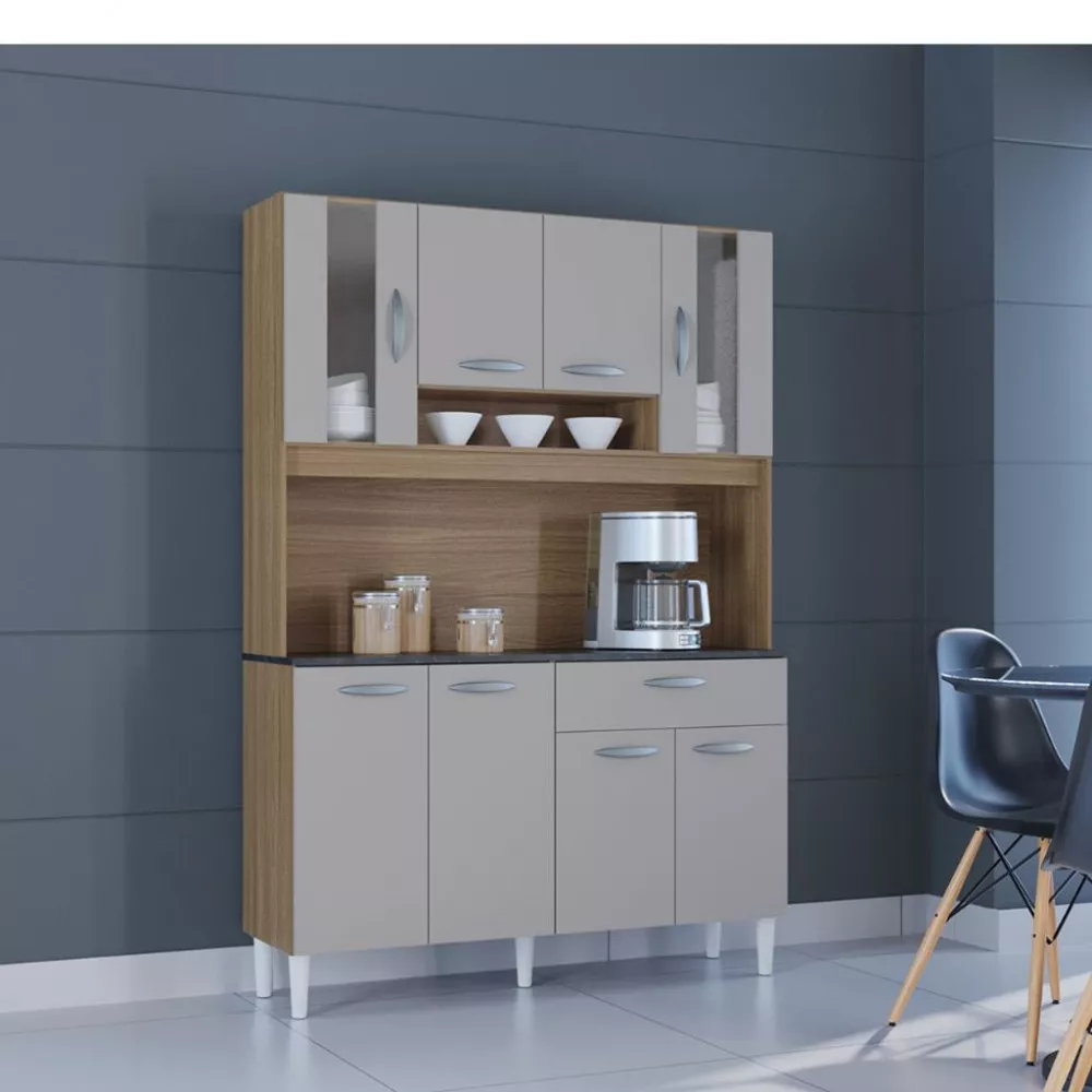 Cozinha Compacta 8 Portas 1 Gaveta Coral Poquema