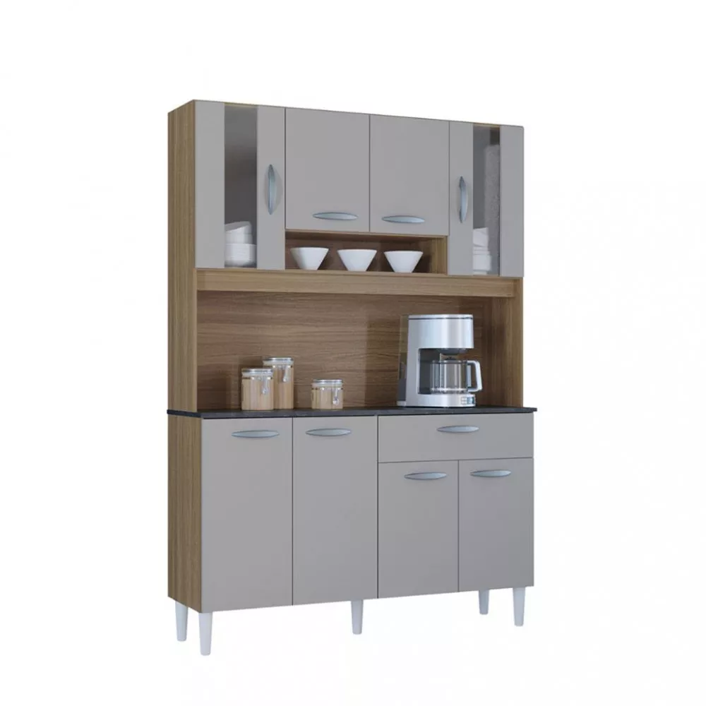 Cozinha Compacta 8 Portas 1 Gaveta Coral Poquema