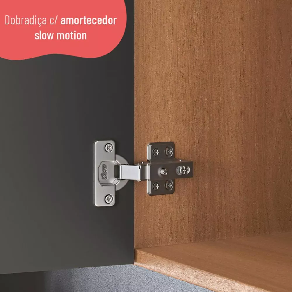 Balcão 2 Portas 3 Gavetas Sem Tampo 120cm Sálvia Telasul