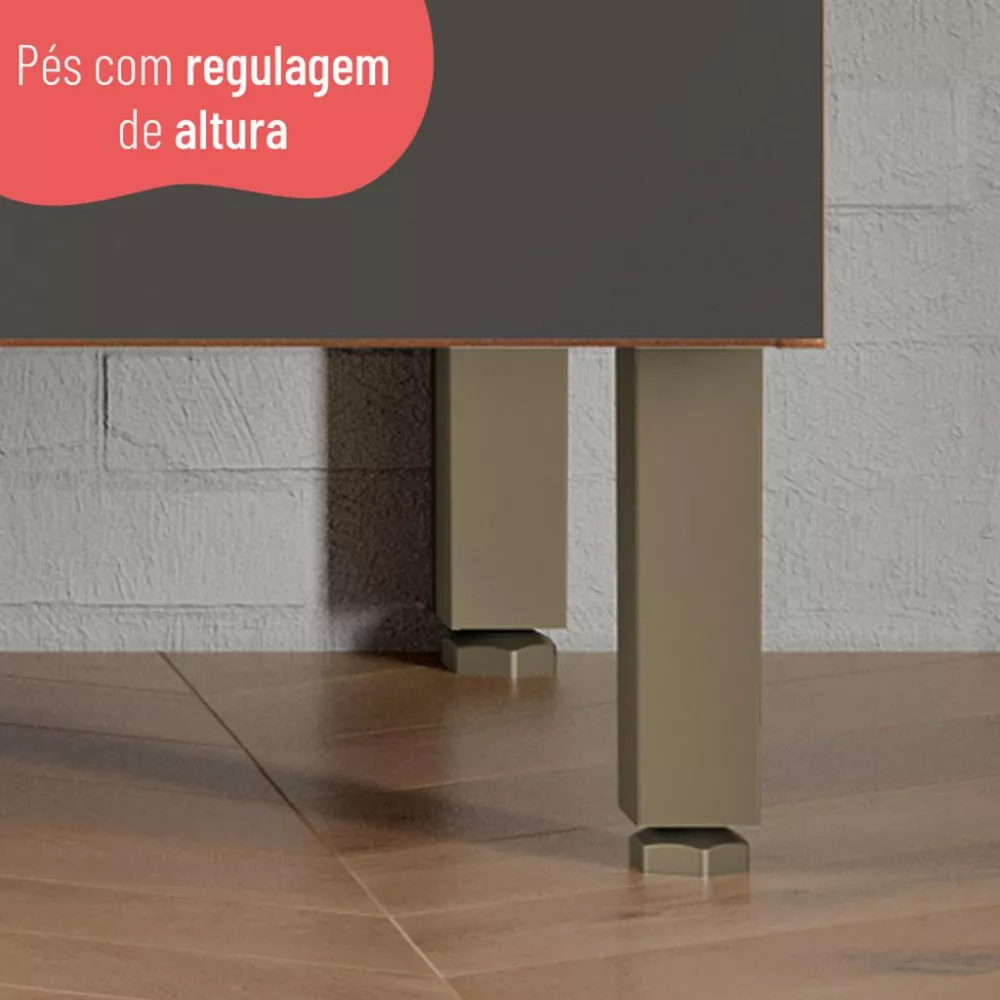 Balcão 2 Portas 3 Gavetas Sem Tampo 120cm Sálvia Telasul