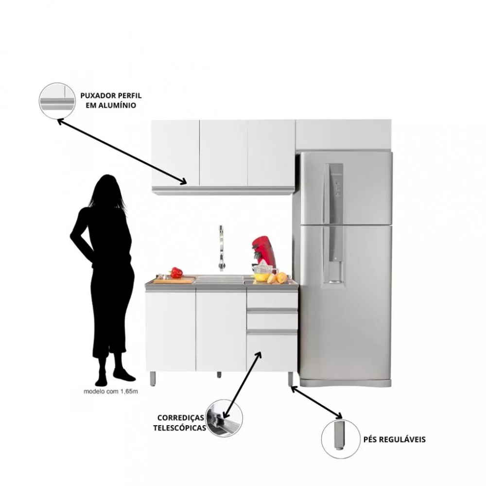 Cozinha Compacta 3 Peças Evidence Poliman