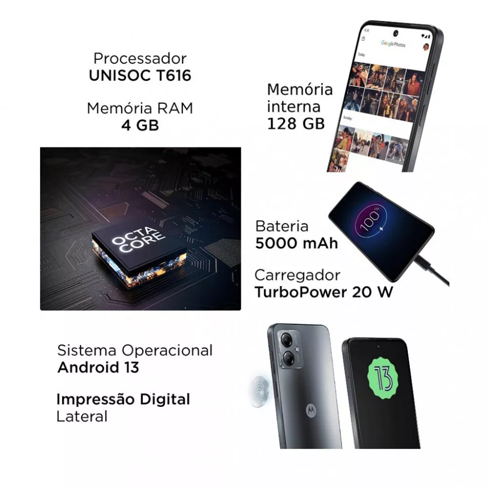 Image 6 of 7 of Smartphone Motorola Moto G14 6,5 Polegadas 128GB 4GB RAM