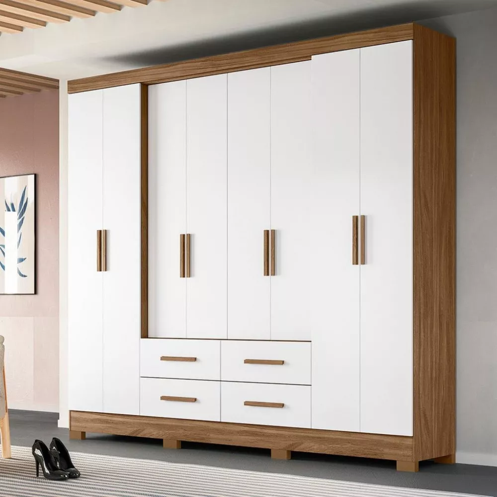 Guarda Roupa 8 Portas 4 Gavetas San Lorenzo Plus Moval