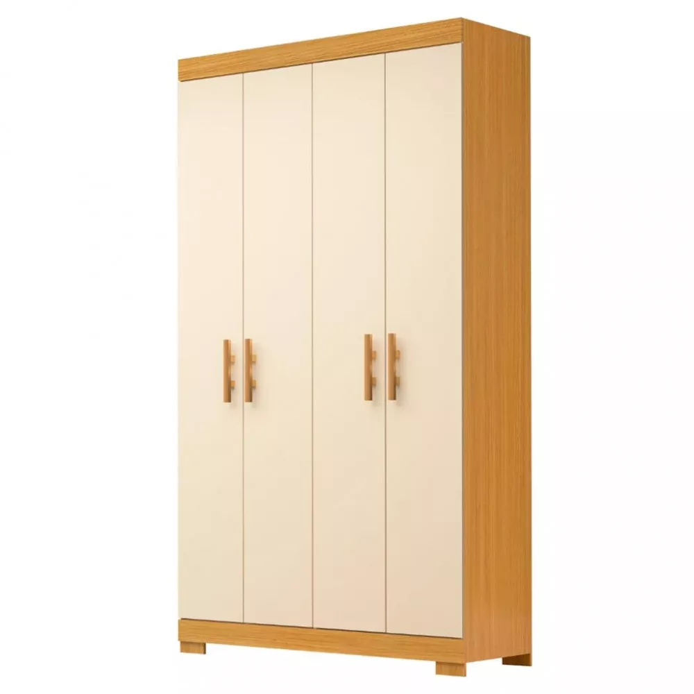 Guarda Roupa Solteiro com Pés 4 Portas 100 MDF Lana ACP Móveis