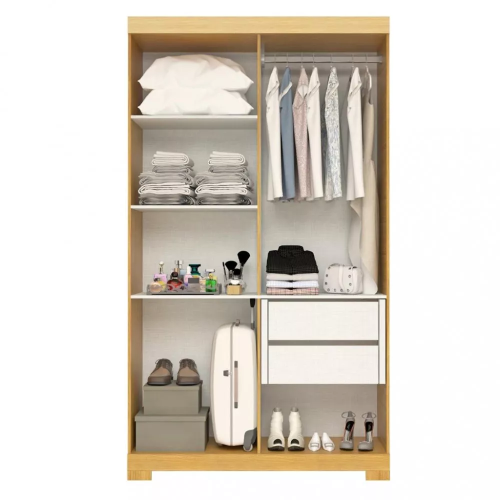 Guarda Roupa Solteiro com Pés 4 Portas 100 MDF Lana ACP Móveis