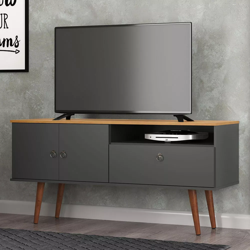 Rack para TV até 42 Polegadas 3 Portas com Pés Palito Topázio Patrimar