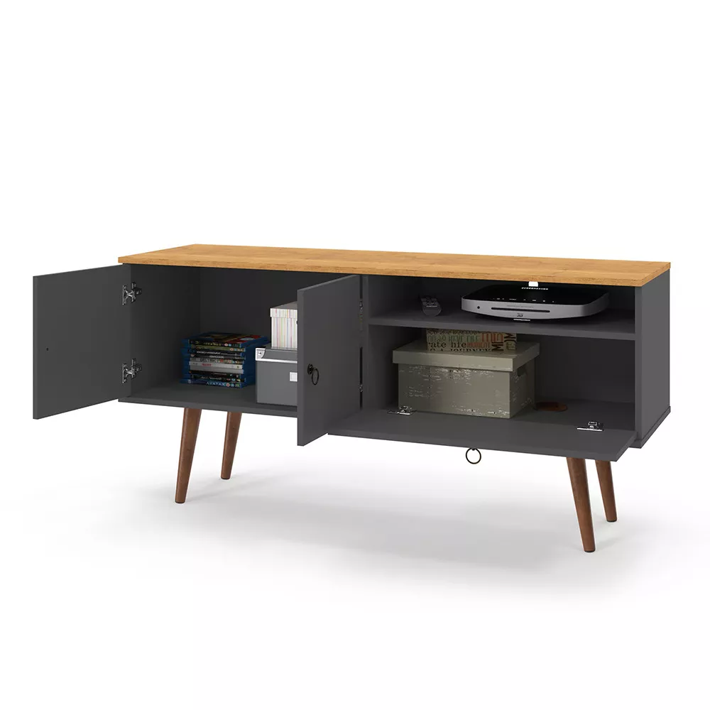 Rack para TV até 42 Polegadas 3 Portas com Pés Palito Topázio Patrimar