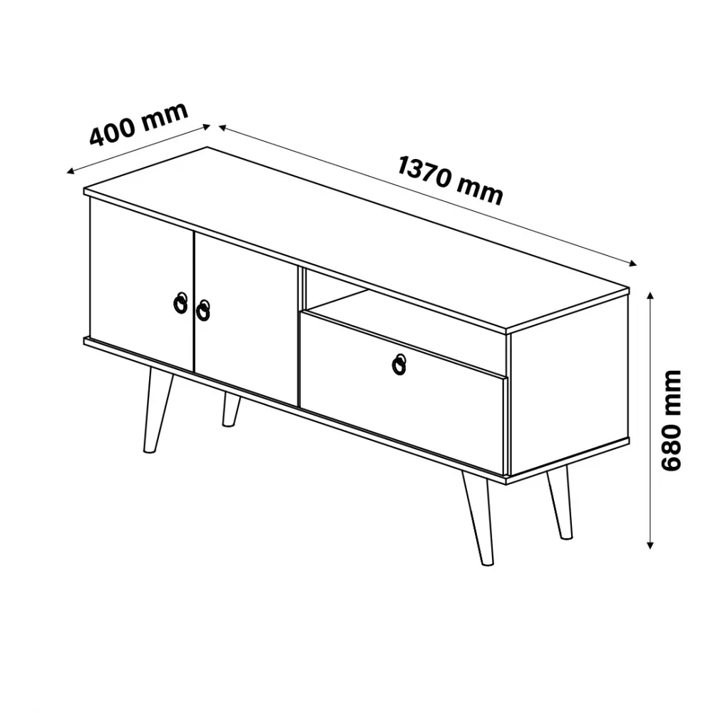 Rack para TV até 42 Polegadas 3 Portas com Pés Palito Topázio Patrimar