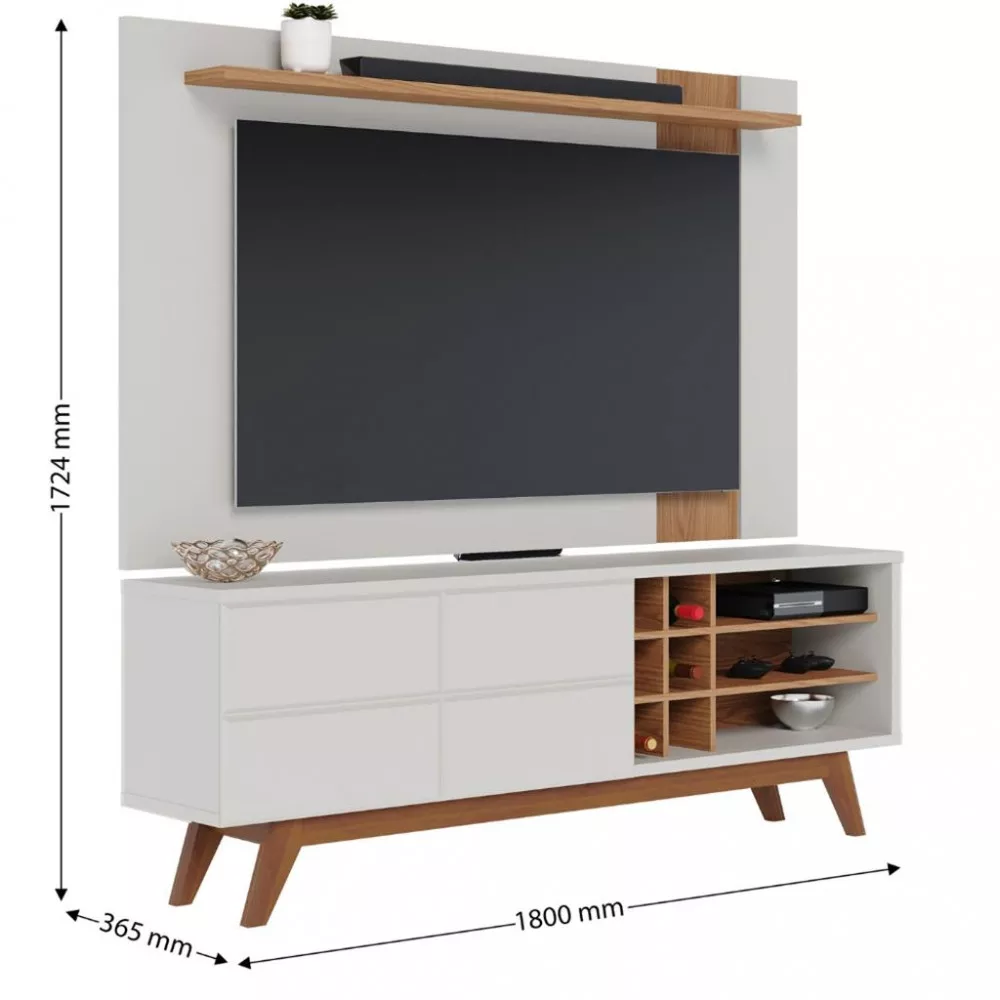 Rack com Painel para TV até 70 Polegadas 2 Portas Noronha Leme Colibri