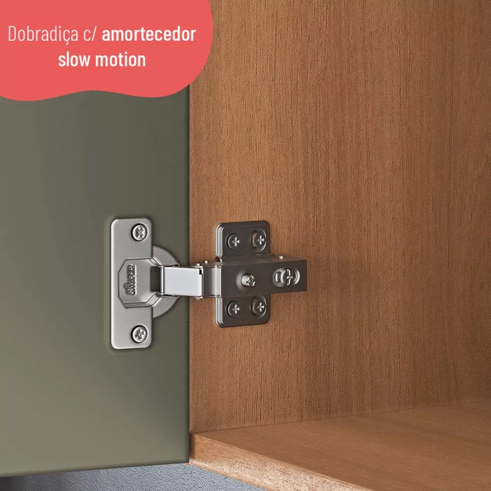 Balcão 2 Portas 3 Gavetas Sem Tampo 120cm Sálvia Telasul