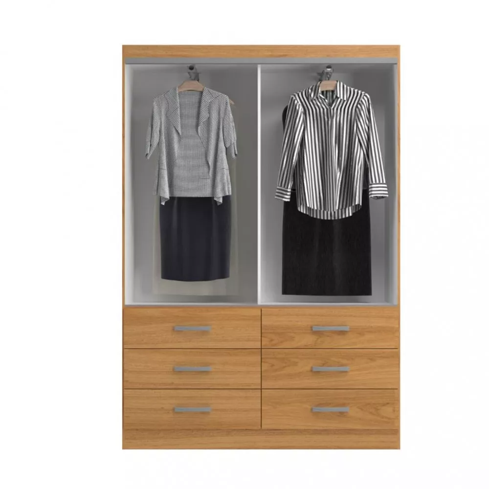 Guarda Roupa Solteiro 4 Portas 6 Gavetas Treviso Evidencia