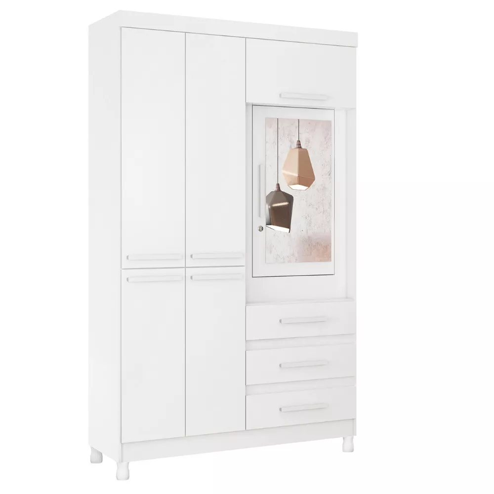 Guarda Roupa Solteiro 6 Portas 3 Gavetas Quadriflex Fusion Albatroz