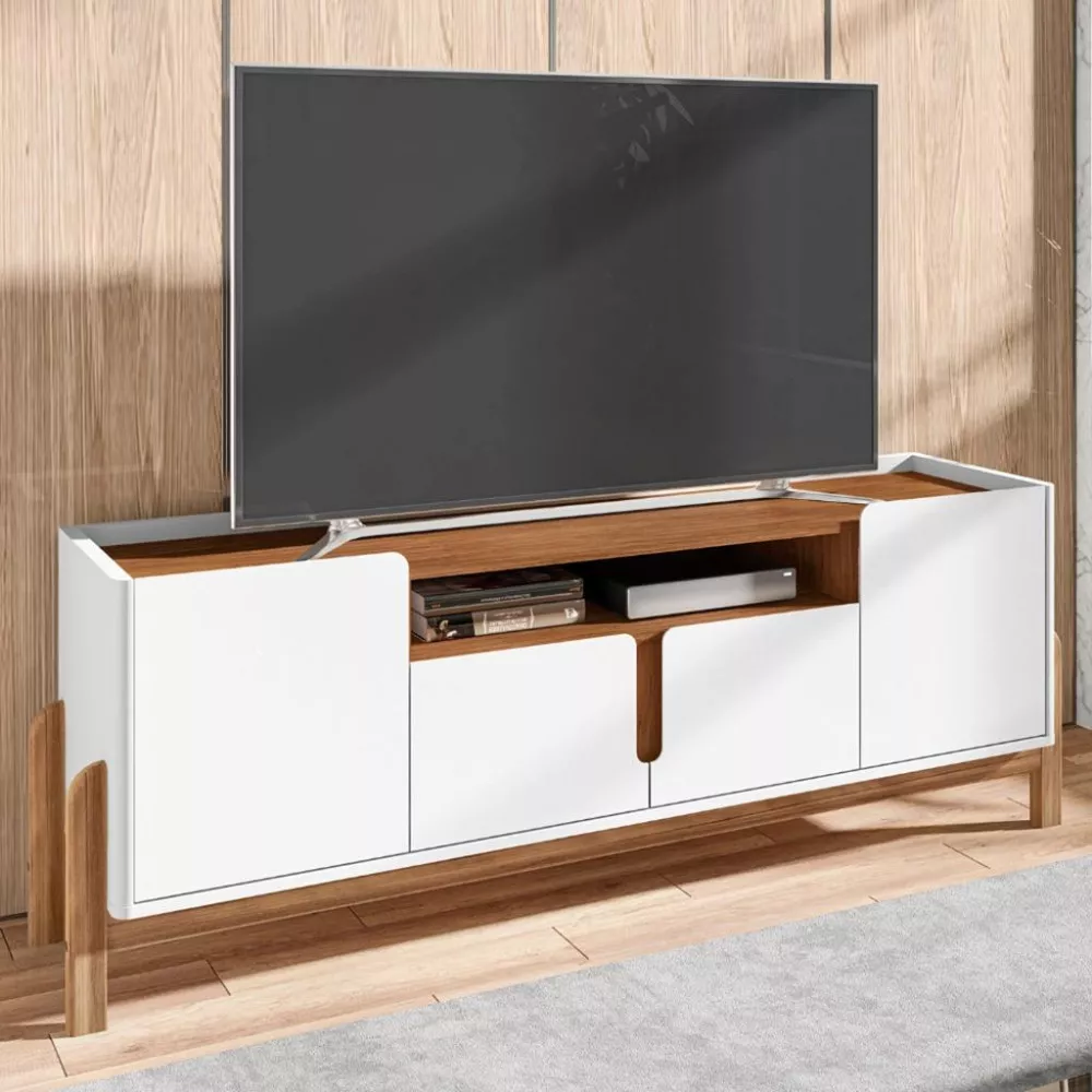 Rack para TV até 60 Polegadas 4 Portas com Pés em Maderia Lizz Casa D