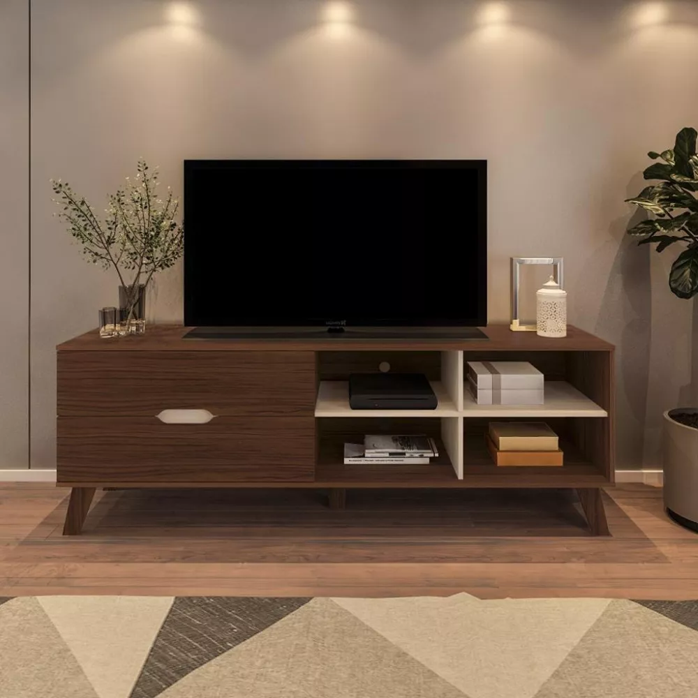 Rack para TV até 75 Polegadas 2 Gavetas com Pés Verona Artely