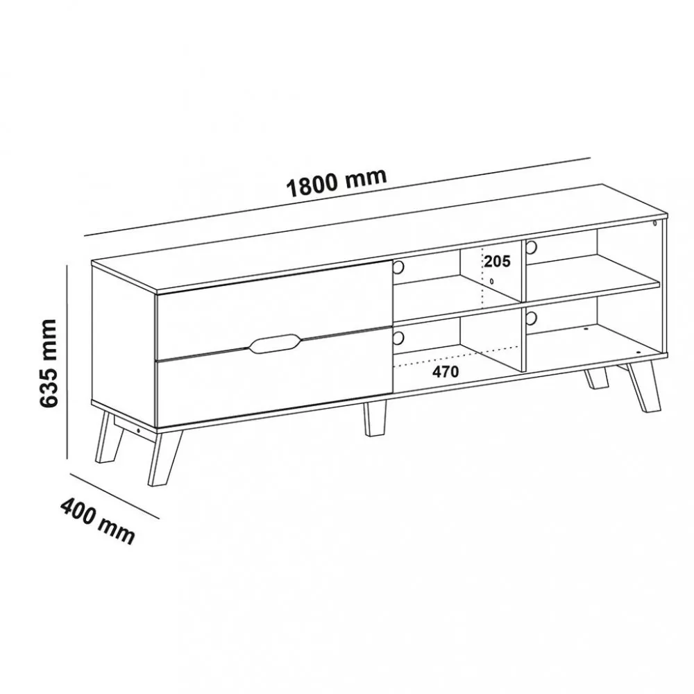 Rack para TV até 75 Polegadas 2 Gavetas com Pés Verona Artely