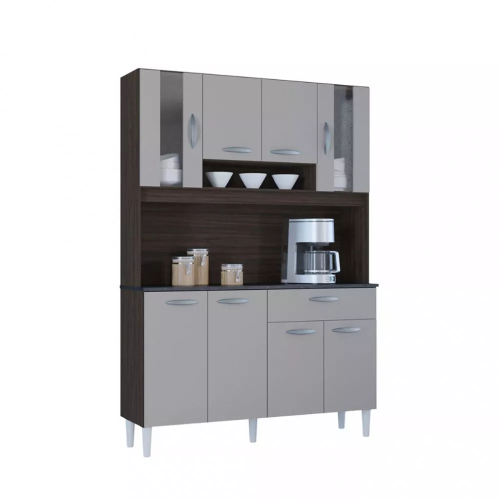 Cozinha Compacta 8 Portas 1 Gaveta Coral Poquema