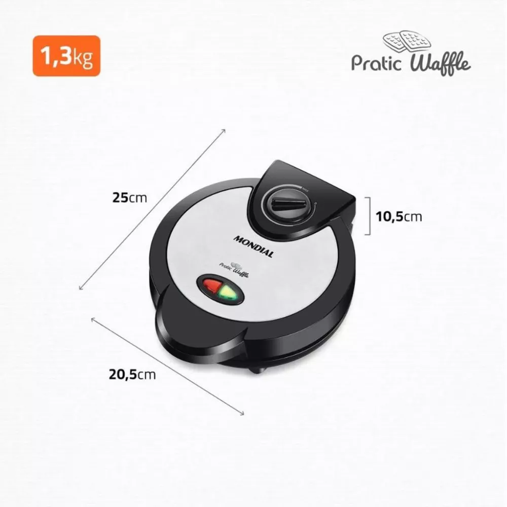 Máquina de Waffle Mondial Pratic GW-01 1200W