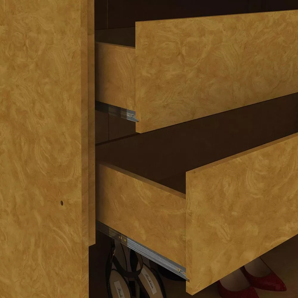 Guarda Roupa Casal 6 Portas 2 Gavetas com Pés Império Gelius