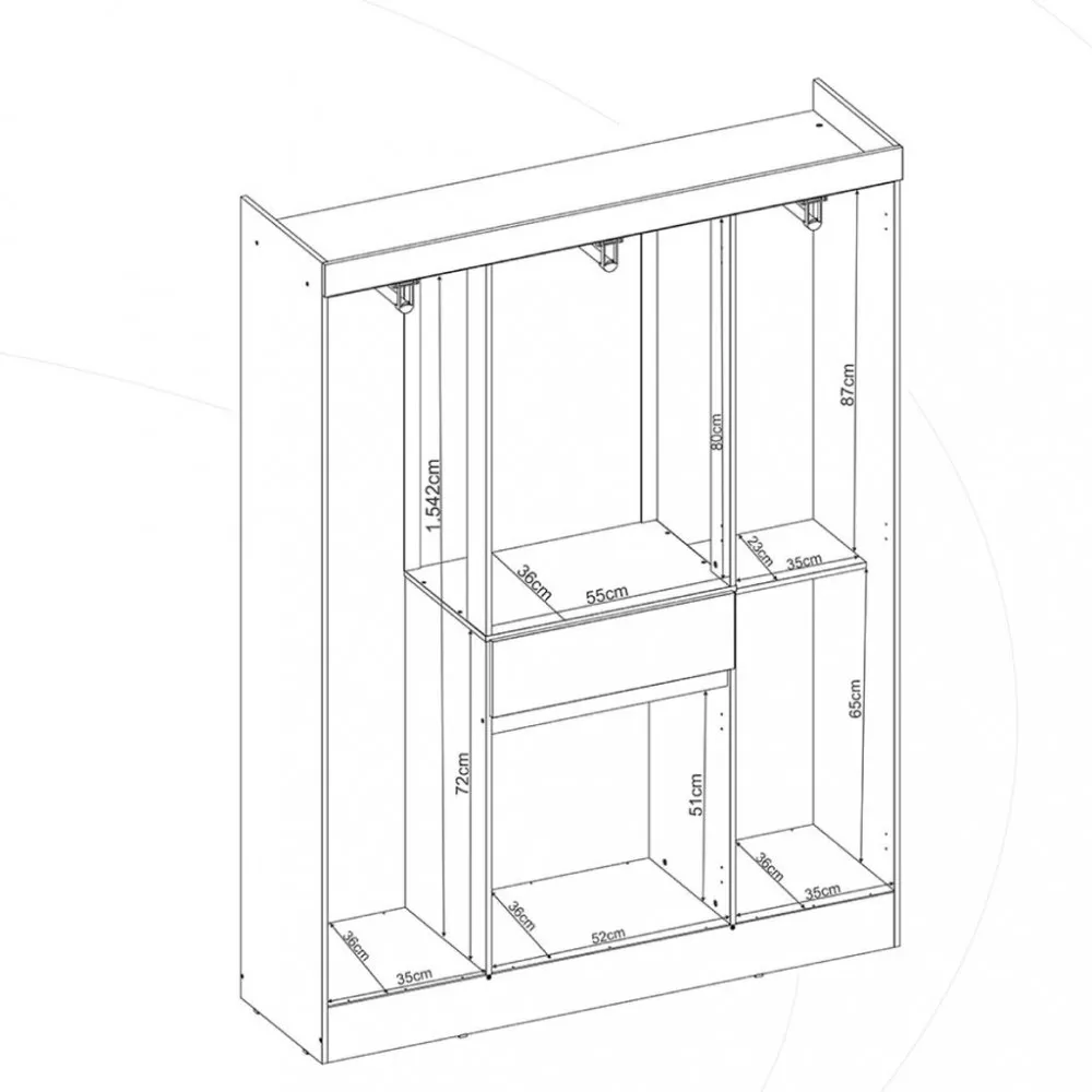 Image 3 of 5 of Guarda Roupa Solteiro 6 Portas 1 Gaveta Vidal Demobile