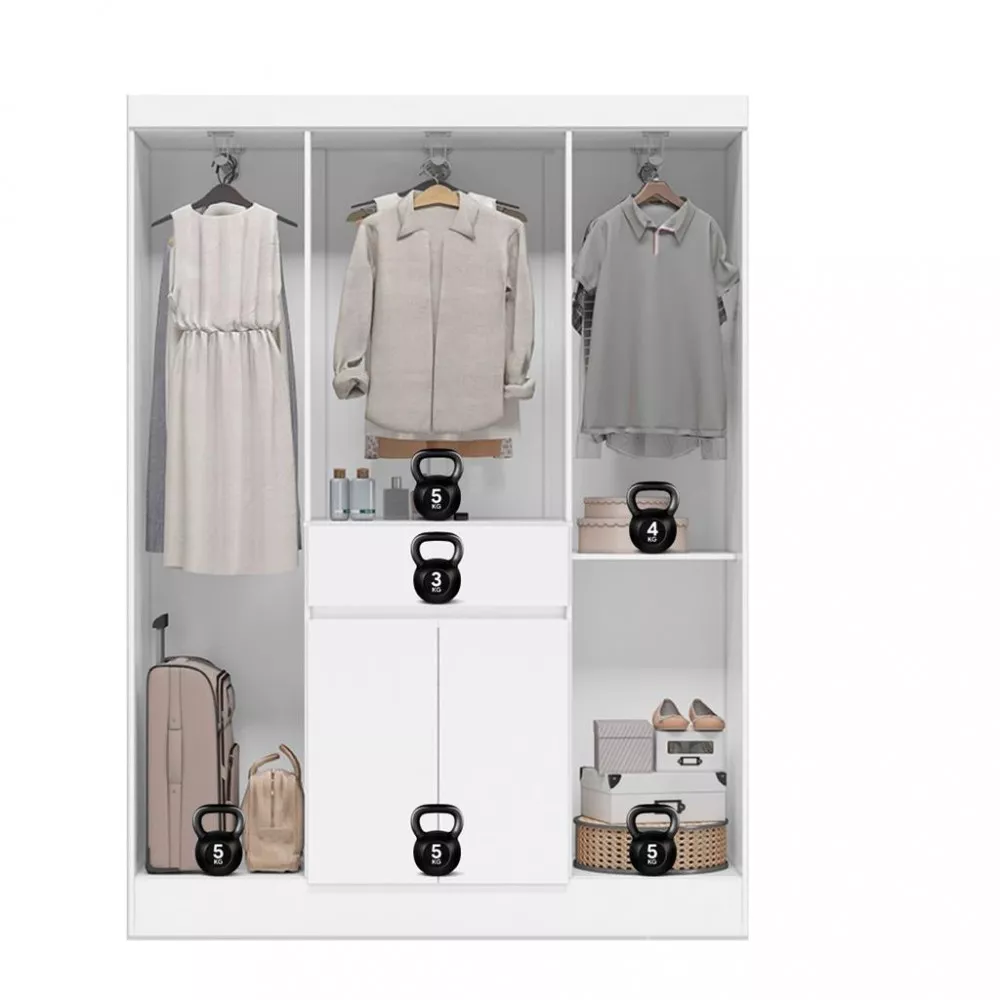 Image 4 of 5 of Guarda Roupa Solteiro 6 Portas 1 Gaveta Vidal Demobile