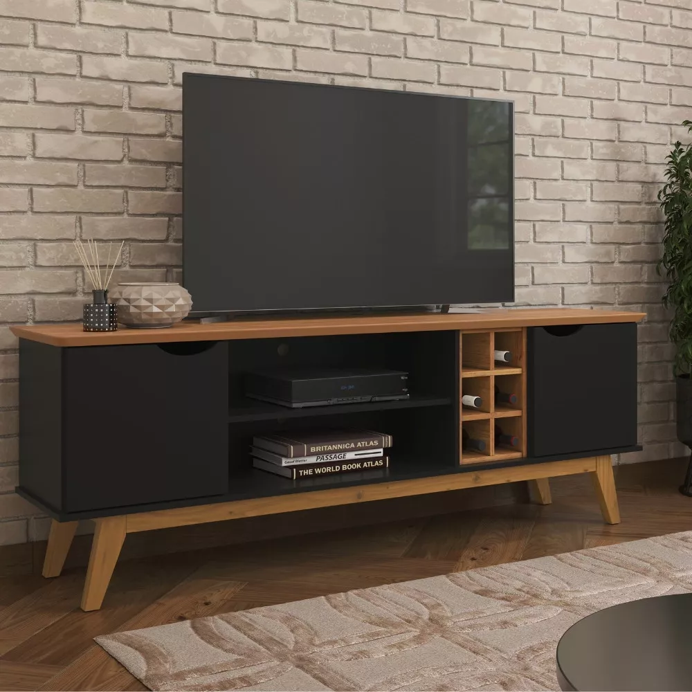 Rack para TV até 60 Polegadas 2 Portas com Pés Prism 1.8 Patrimar