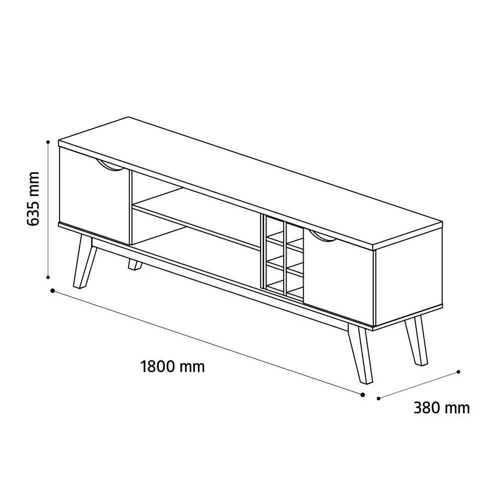 Rack para TV até 60 Polegadas 2 Portas com Pés Prism 1.8 Patrimar