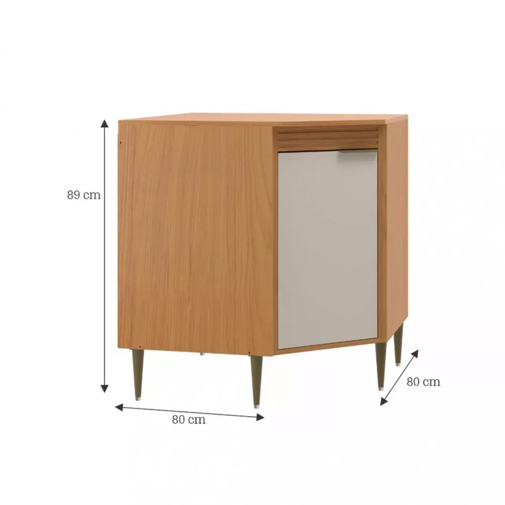 Balcão de Canto Oblíquo 1 Porta Francini Móveis Sul