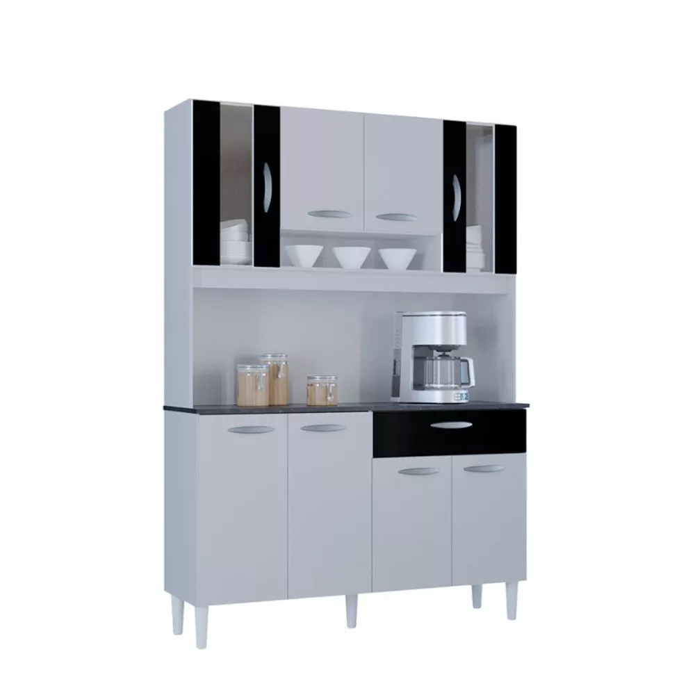 Cozinha Compacta 8 Portas 1 Gaveta Coral Poquema