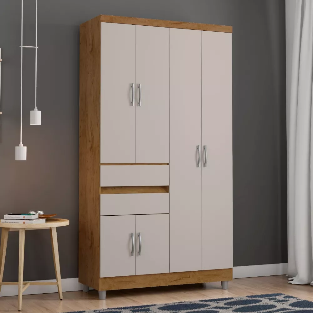 Guarda Roupa 6 Portas 2 Gavetas 2260 Araplac